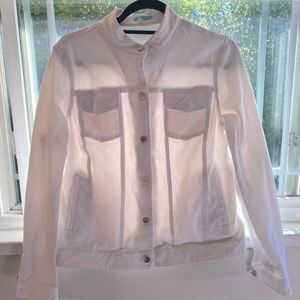 White button down blouse with roll up sleeves